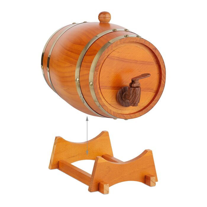 Дерев'яна бочка Relaxdays, об'єм 2,2 літра