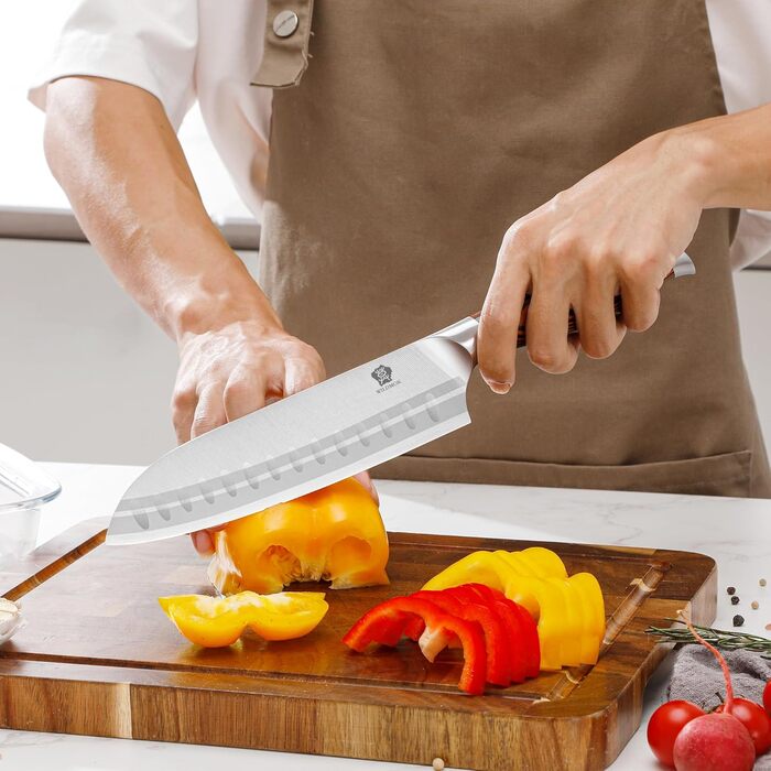 Набір ножів Wildmok 7 шт. з нержавіючої сталі, з ручками з пакавуду, для кухні