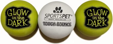М'ячі для собак SPORTSPET Tough Bounce, натуральний каучук, довговічні, міцні, 65 мм, 4 шт.
