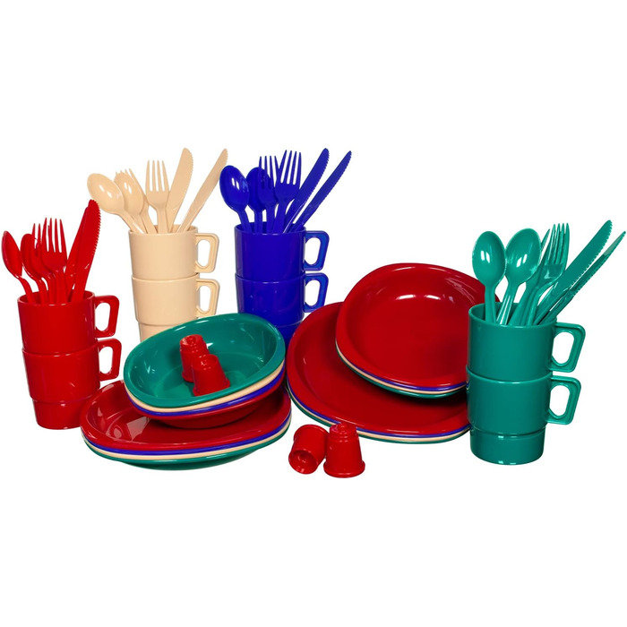 Набір кемпінгового посуду Black Snake з 2 Кемпінговий посуд столові прибори Набір вуличного посуду 8 осіб (барвисті, один розмір)