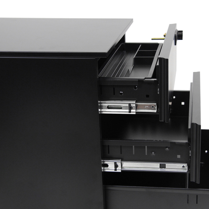 Контейнер на колесах COLOR OS I, метал, чорний колір з кодовим замком, hjh OFFICE