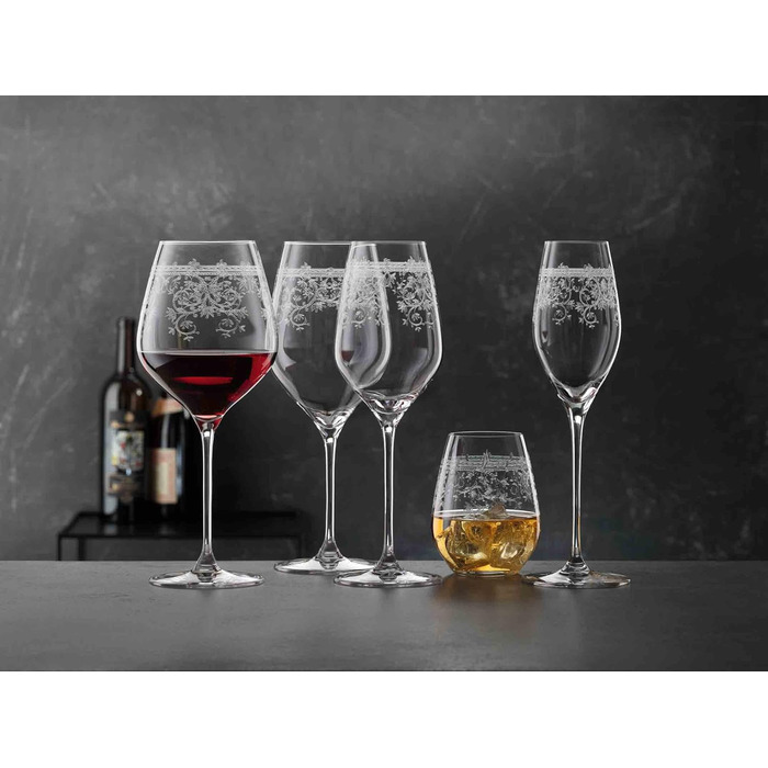 Набір келихів Бордо з 2 предметів, келихи для вина, кришталевий келих, 810 мл, арабески, 4192265