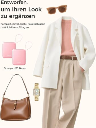 Електричні грілки для рук OCOOPA (2 шт.) з 3 рівнями нагріву, до 7 годин роботи, USB, для жінок, рожеві