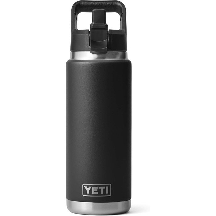 Термос YETI Rambler з кришкою-соломинкою, чорний, 769 мл