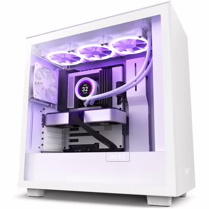 Ігровий корпус ATX Mid-Tower - USB-C - скляна бічна панель - водяне охолодження - білий, 7 -