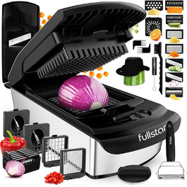 Многофункціональний овочевий слайсер-мандоліна 14-в-1 з нержавіючої сталі (чорний)