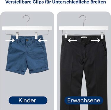 Дерев'яні вішалки для штанів SereneLife з кліпсами (20 шт.), 35,6 x 1,3 x 17 см, для джинсів, шортів, спідниць