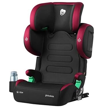 Автокрісло дитяче 15-36 кг з Isofix, i-Size, регульована підголовник та підлокітники, 3,5-12 років (100-150 см), з тримачем для напоїв, зелене