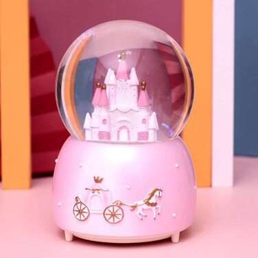 Музична снігова куля у вигляді замку Лурроз, казкова скляна кришталева куля, подарункова прикраса для столу