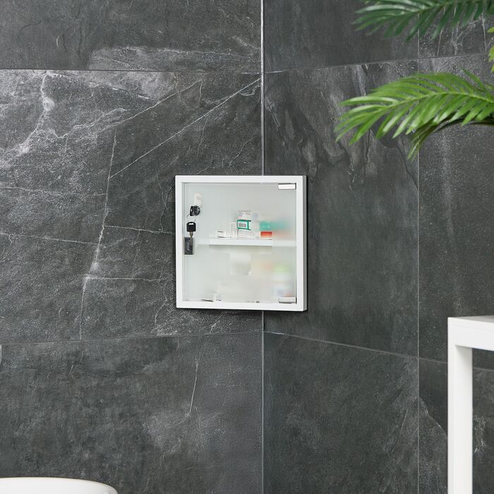 Шафка для медикаментів Relaxdays зі скляними дверцятами