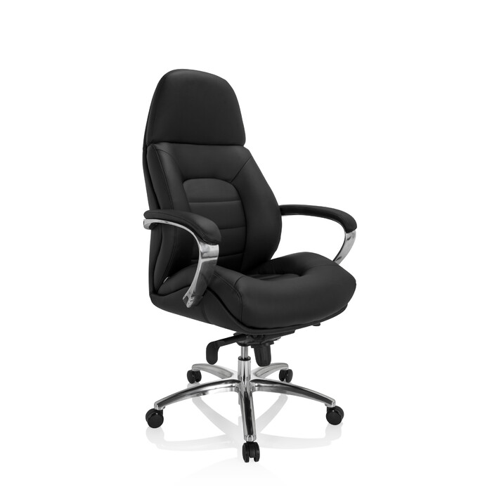 Крісло офісне / Крісло керівника BRENTON XXL зі штучної шкіри чорного кольору hjh OFFICE