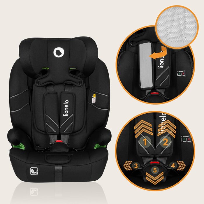 Автокрісло Lionelo Levi One i-Size 76-150 см, Група 1 2 3, Чорний, R129 i-Size