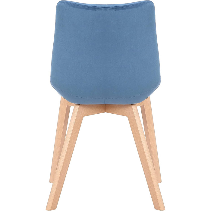 Набір з 2-х обідніх стільців Passaic, велюр, ергономічна м'яка подушка, захист для підлоги, до 150 кг, блакитний колір
