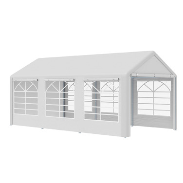 Outsunny Альтанка Marquee Garden Marquee Садова альтанка з 4 боковинами Вікно Поліестер+Метал Білий 3x6м | Аосом