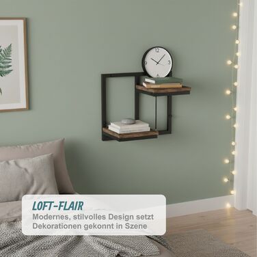 Поличка на стіну Relaxdays в індустріальному стилі