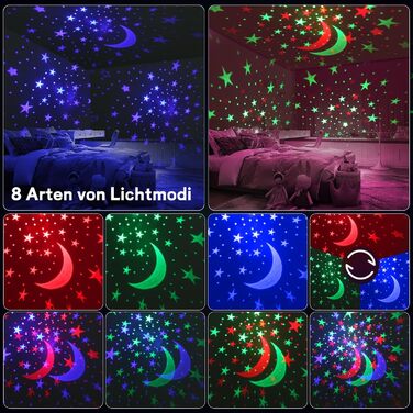 Дитячий нічник-проектор «Зоряне небо» з пультом керування, таймером та 29 мелодіями, білий