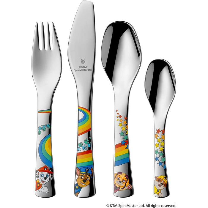 Набір дитячого посуду WMF Paw Patrol 6-частинний з нержавіючої сталі, від 3 років, Cromargan® та набір посуду з єдинорогом