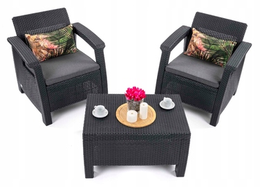 Комплект садових меблів Allibert із пластику, сірий, 3 предмети