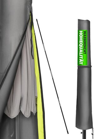 Чохол для парасольки Menz 2-4 м, 420D Oxford, водонепроникний, UV-стійкий, вітростійкий, для саду, антрацит, 225 × 35/50 см