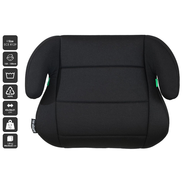 Підвищувач для автокрісла babyGO Sitzerhöhung Booster, I-Size, 125-150 см, чорний