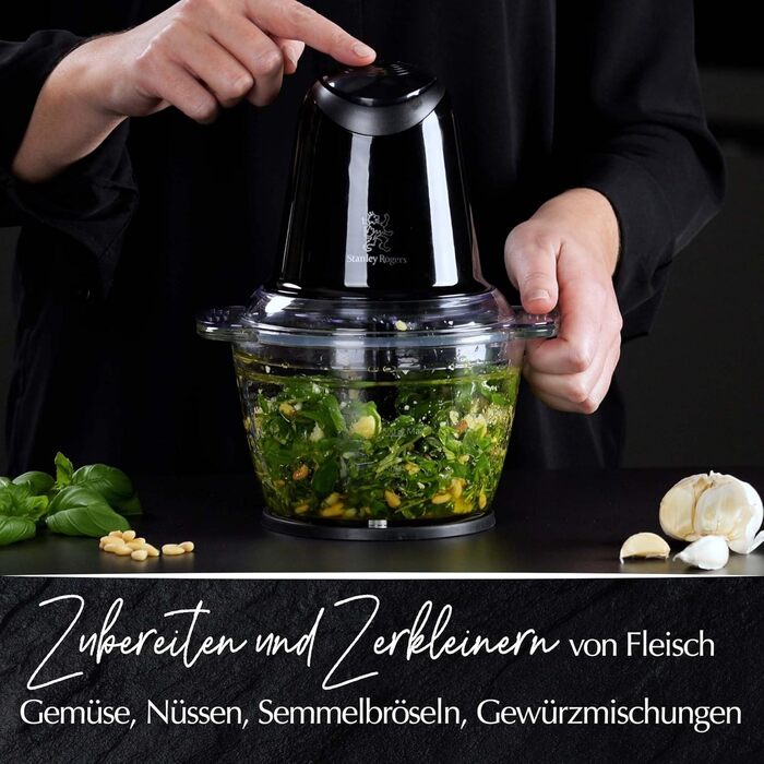 Блендер Stanley Rogers 500W з скляною колбою 1л, 4-лопатева система + насадка для змішування, 2 швидкості