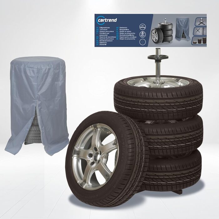 Стійка для дисків Cartrend з захисною оболонкою, для зберігання 4 автодисків, ширина до 225 мм