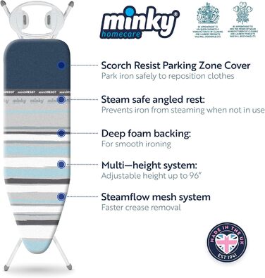 Прасувальна дошка Minky Premium, 122 x 38 см