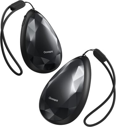 Електричні грілки для рук OCOOPA 2 шт., стильні, у формі діаманта з магнітом, перезаряджувані, для жінок, подарунок на Різдво, для синдрому Рейно, піших прогулянок, кемпінгу, UT4 Rare (чорний)