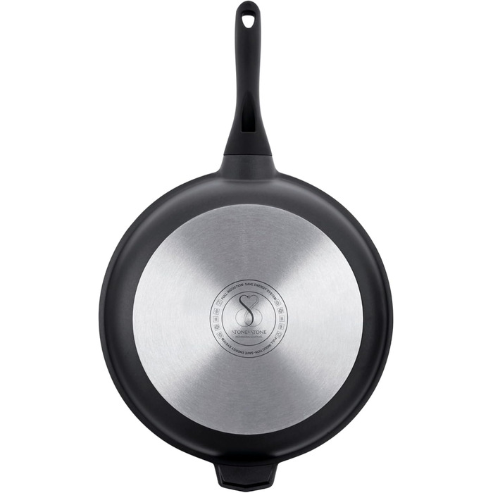 Сковорода-гриль Stone&Stone 28x28 см | Професійна сковорода для стейків | Німецьке антипригарне покриття GREBLON C3+ без PFOA | Знімна ручка | Підходить для індукції, газу та духовки | Для приготування барбекю з щипцями (32 см)