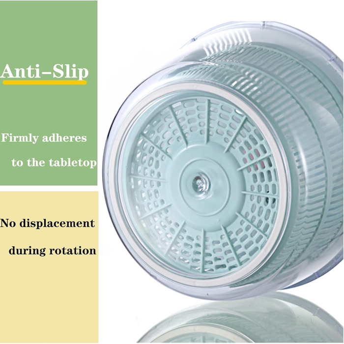 Салатниця-сушарка 5 л з кришкою, стійка до падінь та високих температур, для салатів, овочів та фруктів, безпечна, для вегетаріанців, придатна для миття в посудомийній машині