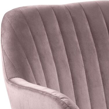 AC Design Furniture Стілець для їдальні Wendy, рожевий/чорний, велюр/метал, 57x61x83 см