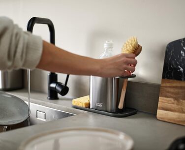 Підставка для раковини Joseph Joseph Duo, сіра (сталь), з тримачем для губки