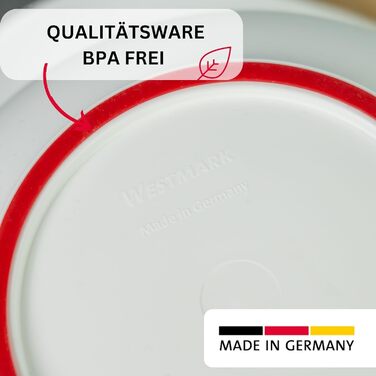 Набір для випічки Westmark Back-Set 4 шт. (Миска, Quirltopf, мірна склянка, скребок/деформувач), пластик, білий/червоний/прозорий