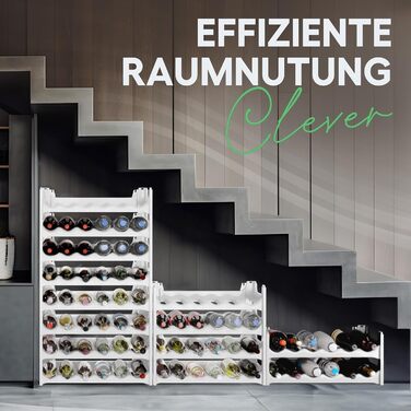 Стеляж для пляшок Novaliv на 36 пляшок з пластику, розширюваний, для вина, напоїв, спиртних напоїв