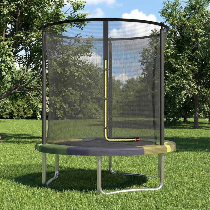 Батут JUMMICO вуличний з сіткою безпеки 183 см, кольоровий - комплект з аксесуарами для монтажу