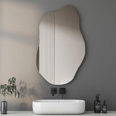 Дзеркало для ванної кімнати Boromal, чорне, 62x90 см, вертикальне/горизонтальне, декоративне