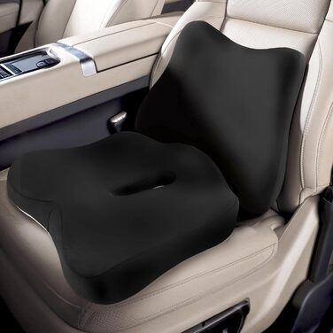 Ортопедична подушка для сидіння та підтримки попереку, ергономічна подушка з піною з пам'яті для інвалідного візка, автокрісла та офісного крісла, для зняття навантаження, полегшення болю, підтримки попереку та стегна при тривалому сидінні