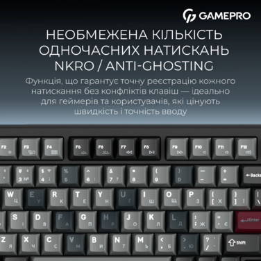 Бездротова механічна клавіатура GamePro Asgard Yord (MK266BK)