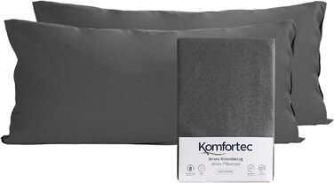 Наволочки Komfortec з 100 бавовни 40x80 см, набір 2, антрацит, 150 г/м