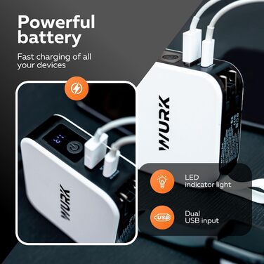 В-1 PowerPack Power Bank, Бездротовий зарядний пристрій, Travel Plug, 10 000 мАг, Швидка зарядка, 5-