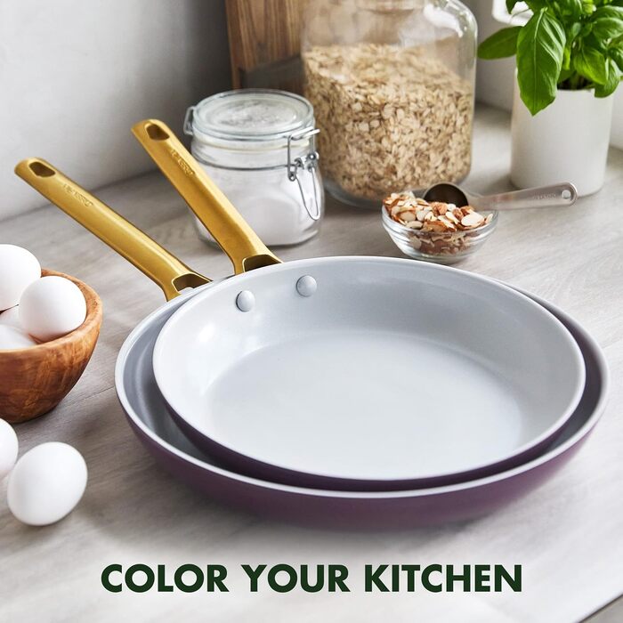 Набір сковорідок GreenPan Reserve з керамічним покриттям, 3 шт. (10', 12', 24 см), фіолетовий