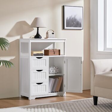 Шафка для ванної кімнати Yaheetech з 3 шухлядами та 1 дверцятами, регульовані полиці, 66 x 35 x 90 см