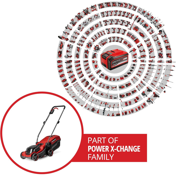 Акумуляторний газонокосарка Einhell City GE-CM 18/30 Li-Solo (18 В, 30 см, Brushless, 25 л, 30-70 мм)