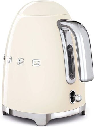 Електричний чайник Smeg KLF03CREU 1.7L, кремовий колір, з нержавіючої сталі, антинакипний фільтр, автоматичне відключення, 2400W