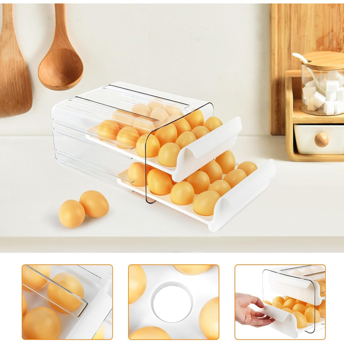 Ящик для яєць MXTIMWAN, штабельований, на 32 яйця, пластик, для зберігання в холодильнику