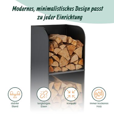 Стильна полиця для дров Relaxdays з двома відділеннями