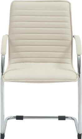 Набір з 2-х відкидних крісел Tira з штучної шкіри, з м'яким сидінням, колір кремовий