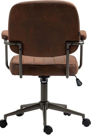 Ергономічне крісло для офісу CLP Natrona I - регульована висота, поворот на 360°, функція гойдання, м'яке сидіння, легкопрохідні ролики, колір: коньяк