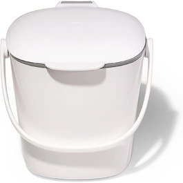Відро для компосту OXO Good Grips біле - кухонне відро для сміття з захистом від запаху - 2,8 л біле/сіре 2,8 л