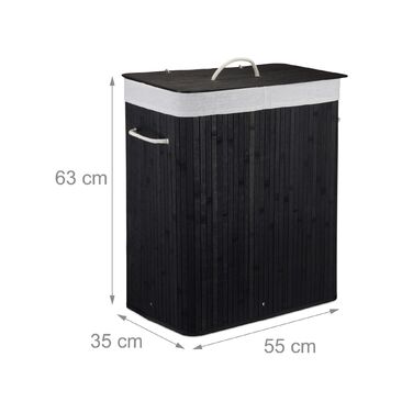 Кошик для білизни Relaxdays з бамбука з 2 відділеннями